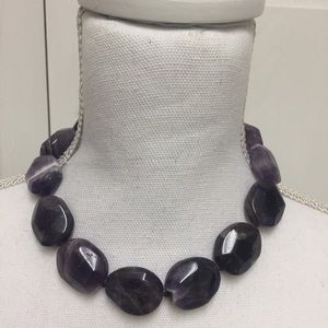 Purple Stone Look Necklace